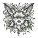 sublime sun psychedelic tattoo design idea