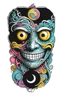 psychedelic smiley tattoo design idea