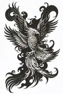 phoenix with outstretched wings tattoo design idea