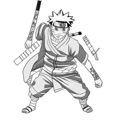 Naruto fighting Sasuke tattoo design idea