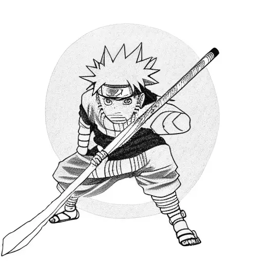 Naruto fighting Sasuke tattoo design idea