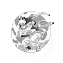 Naruto fighting Sasuke tattoo design idea