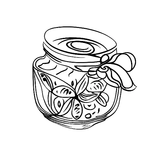 apricot seed in a jar tattoo design idea
