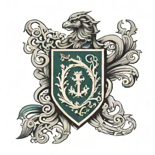 justin wilkinson family crest tattoo design idea