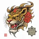 lion face tattoo design idea