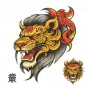 lion face tattoo design idea