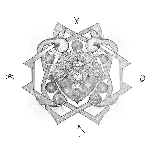 signo aries, amor, fé, felicidade tattoo design idea