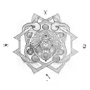 signo aries, amor, fé, felicidade tattoo design idea