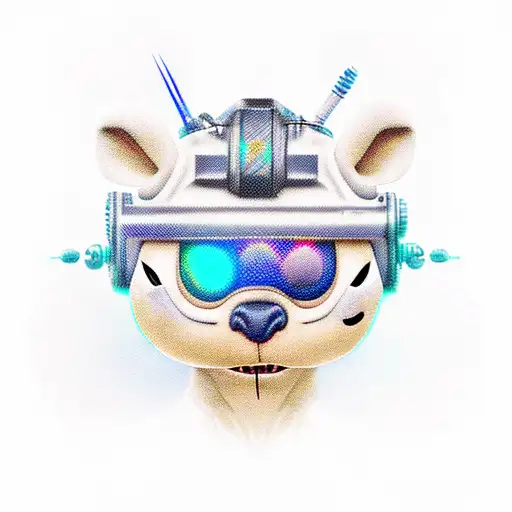 stich style cyberpunk but cute tattoo design idea