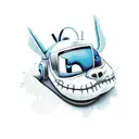 stich style cyberpunk  tattoo design idea