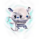 stich style cyberpunk but cute tattoo design idea