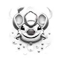 stich style cyberpunk but cute tattoo design idea