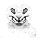 stich style cyber  tattoo design idea