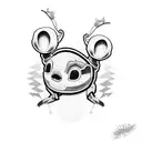 stich style cyber  tattoo design idea