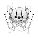 stich style cyber  tattoo design idea