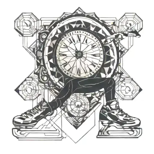 lines time clock figure skating   tattoo design idea