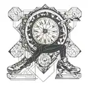 lines time clock figure skating   tattoo design idea