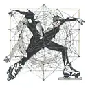 lines time clock figure skating   tattoo design idea