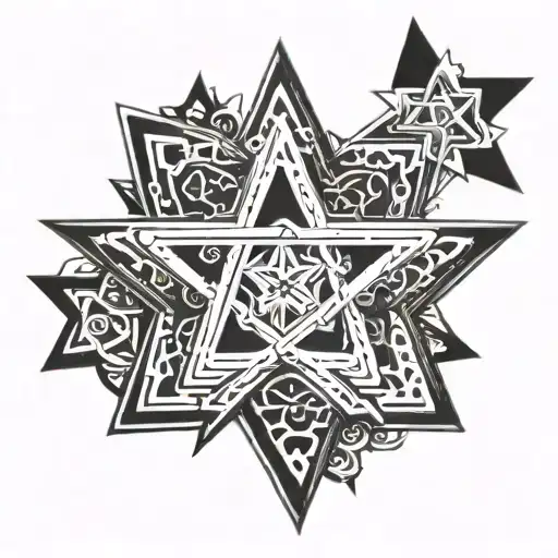 jewish star tattoo design idea