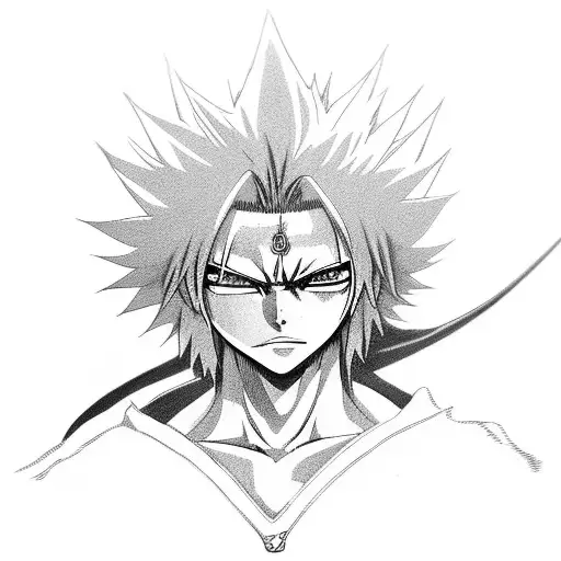 realistic anime Ichigo bleach tattoo design idea