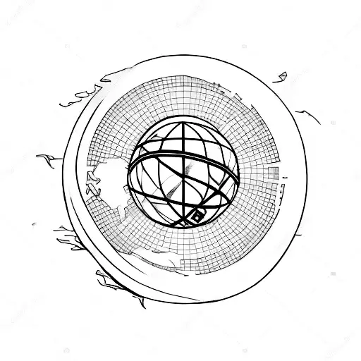 A minimalist globe tattoo with political symbols subtly incorporated, representing your open-mindedness and interest in global affairs tattoo design idea