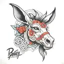 donkey tattoo design idea