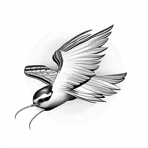 Swallow Bird diving tattoo design idea