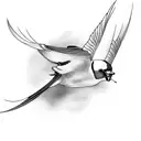 Swallow Bird diving tattoo design idea