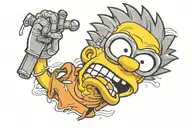 evil bart simpson tattoo design idea