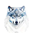 Wolf with Spartan Helmut  tattoo design idea