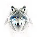 Wolf with Spartan Helmut  tattoo design idea