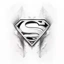 superman torn skin tattoo design idea