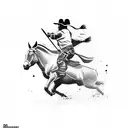 bucking bronco tattoo design idea