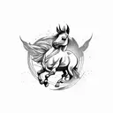 bucking bronco tattoo design idea