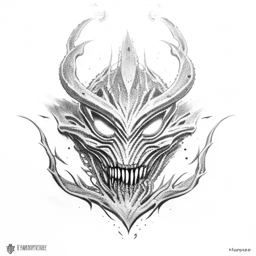 symbiote spreading over forearm tattoo design idea