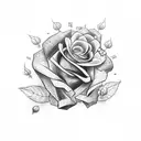 roses on treasure chest tattoo design idea