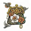 blessing and purse tattoo design idea