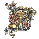 blessing and purse tattoo design idea