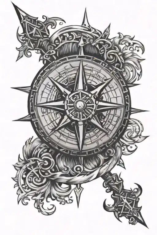 Viking compass norse mythology tattoo design idea