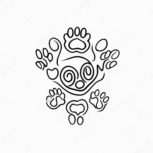dog paws with name teeka and cookie on each  tattoo design idea
