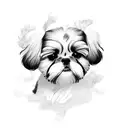 shih tzu puppy tattoo design idea