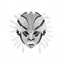 african mask tattoo design idea