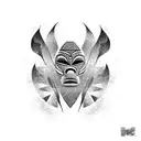 african mask tattoo design idea