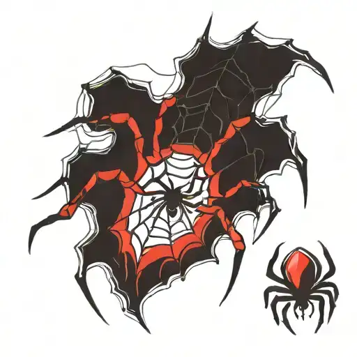 spider and red colour design inspired tattoo design idea