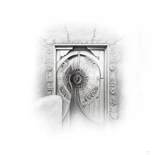 doors of durin tattoo design idea