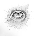 Trust, but verify with eye looking through keyhole tattoo design idea