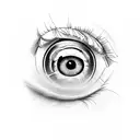 Trust, but verify with eye looking through keyhole tattoo design idea