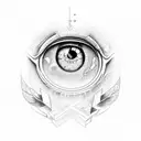 Trust, but verify with eye looking through keyhole tattoo design idea
