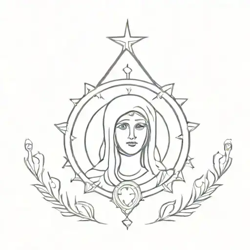 patron saint of brazil our lady aparecida with hearts tattoo design idea