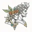 apollo and dionysus tattoo design idea